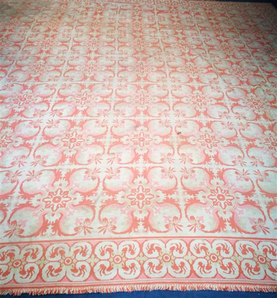 A Turkish ivory ground geometric carpet 480 x 480cm